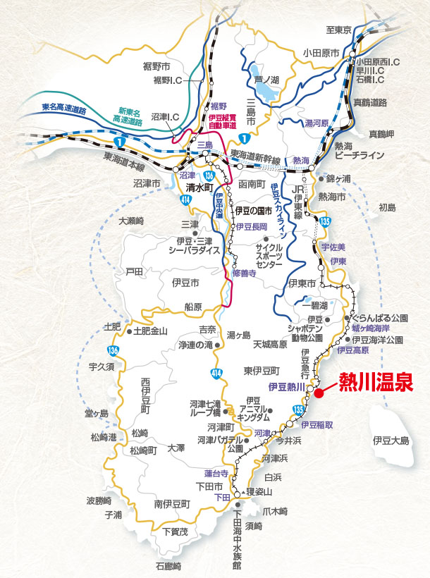 熱川温泉アクセスマップ詳細